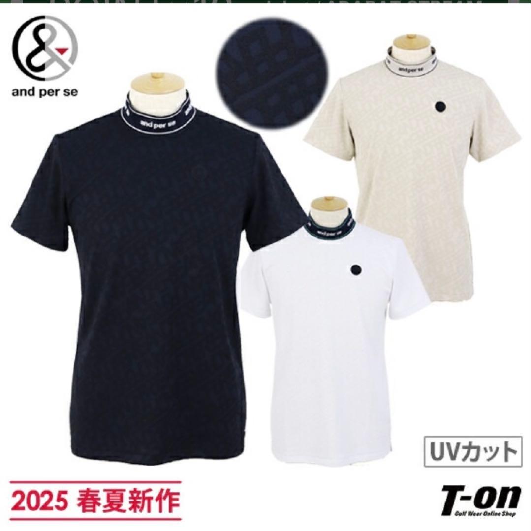 and per se ゴルフ　2025春夏新作　モックネック半袖