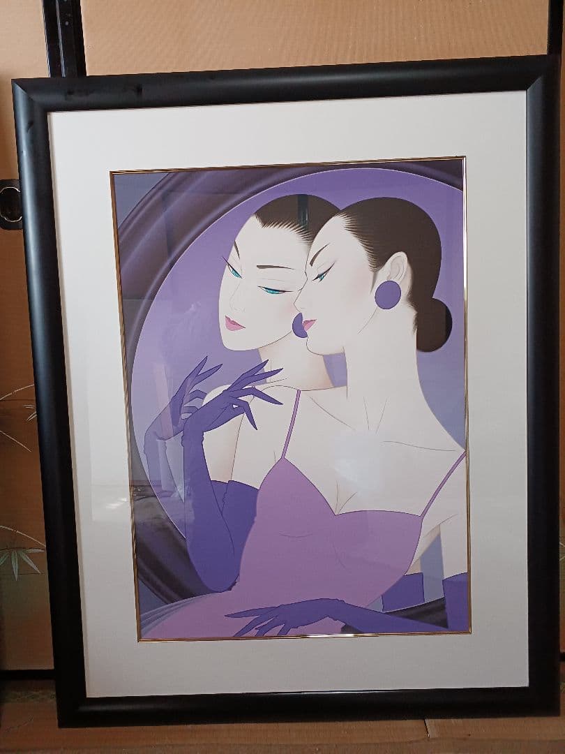 鶴田一郎 「艶鏡」　P20号　 版画　138/150