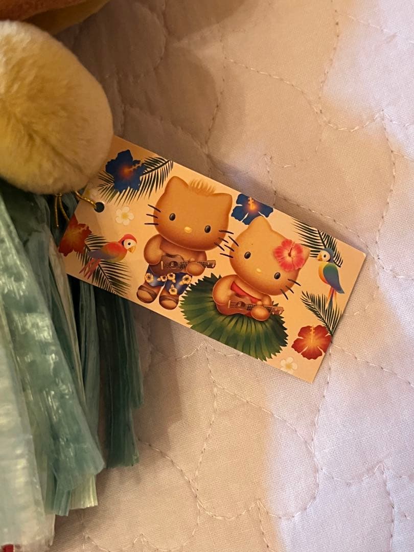 【激レア・新品未使用】日焼けキティ ハワイ　オウム　フラダンスぬいぐるみ