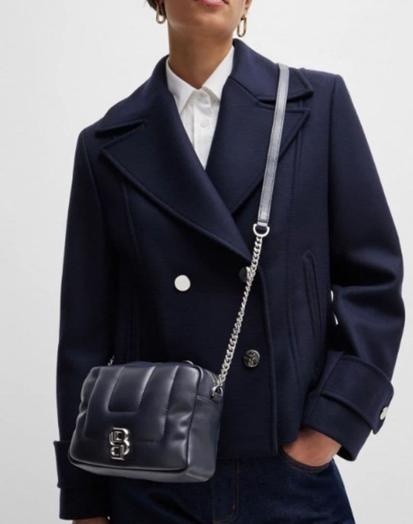 美品◆HUGO BOSS◆2WAY キルティング チェーン ショルダーバッグ 黒