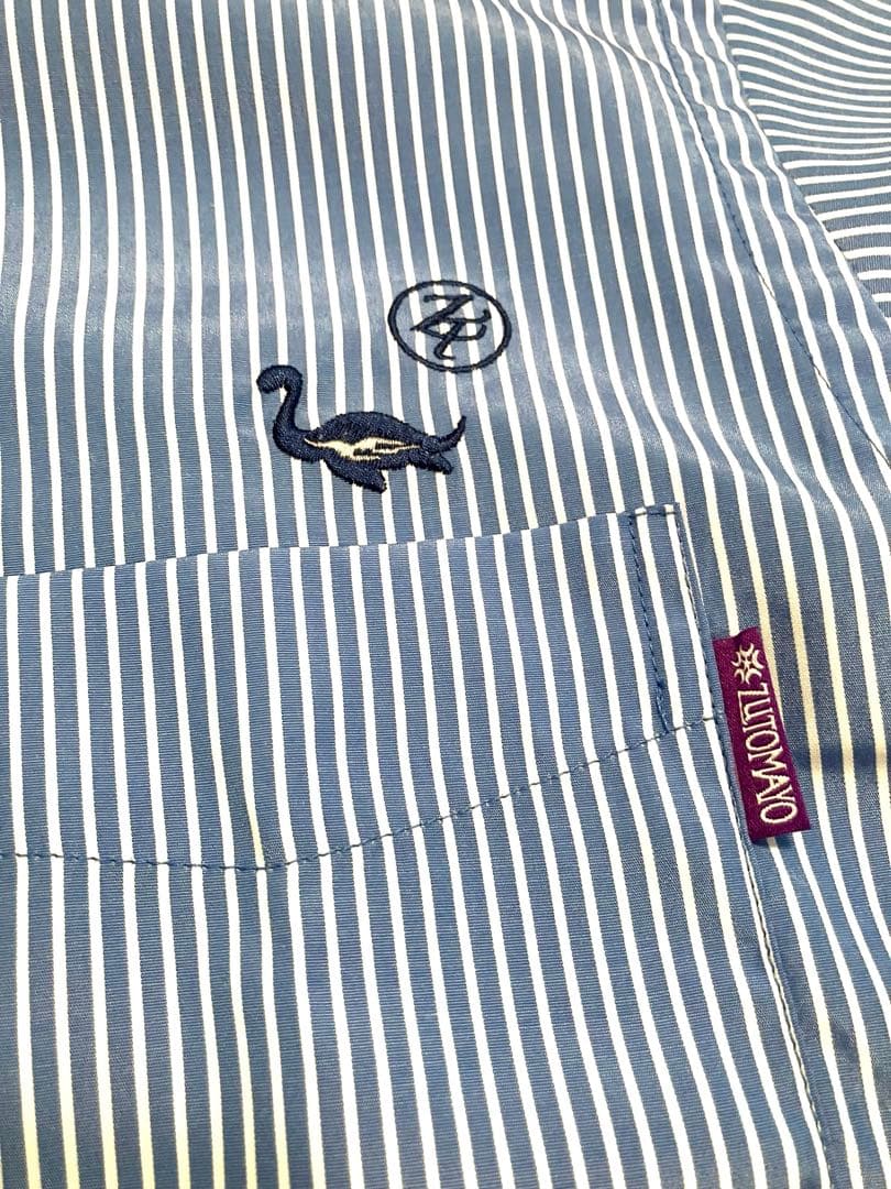 名巧は愚なるが如し　ブルーストライプシャツ　XL
