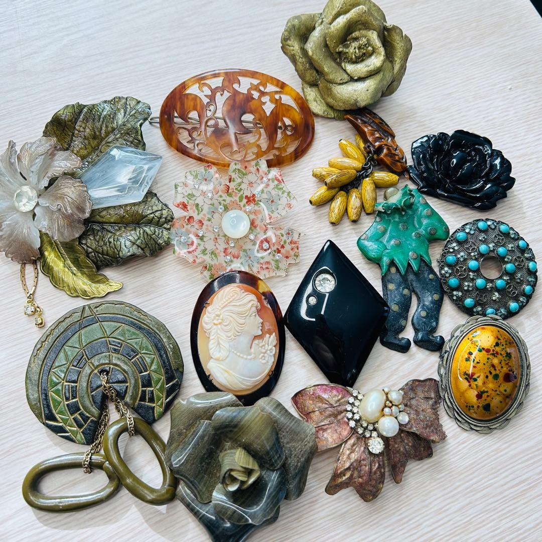 ヴィンテージブローチ コサージュ 百貨店購入品 シルバー