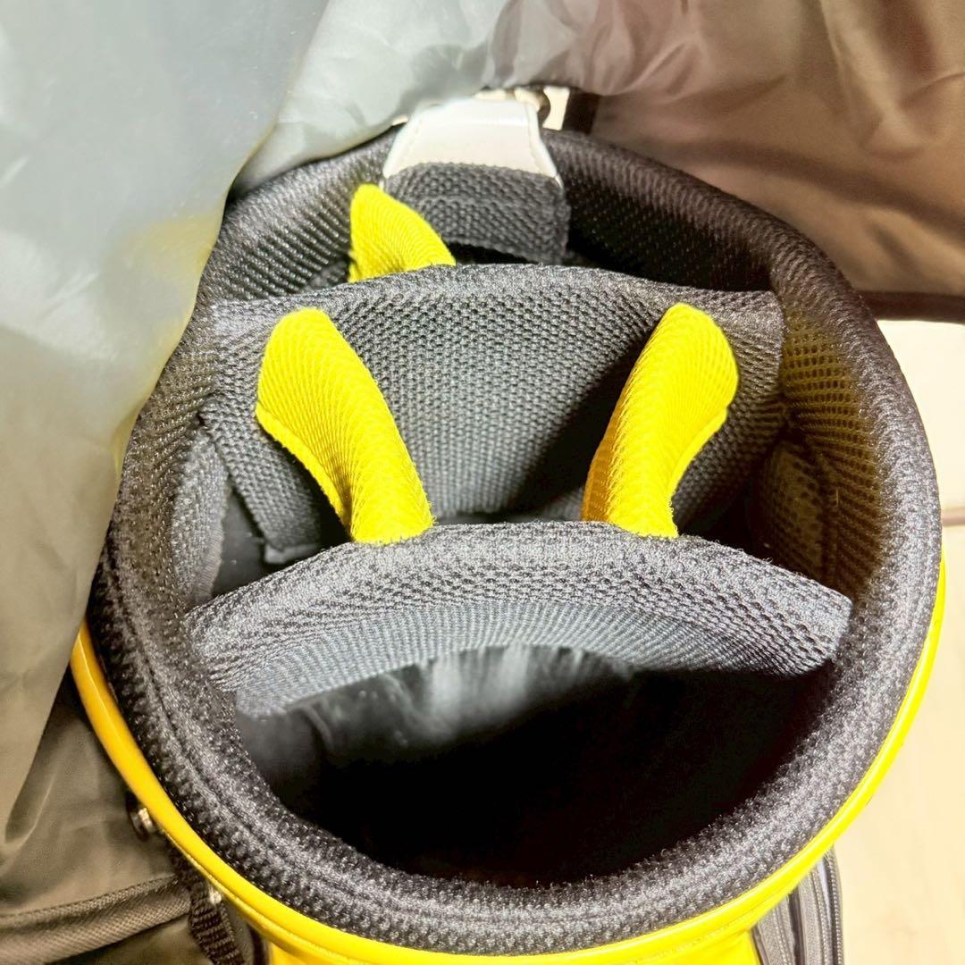 キャロウェイ キャディバッグ 9型 ホワイト×イエロー フード付