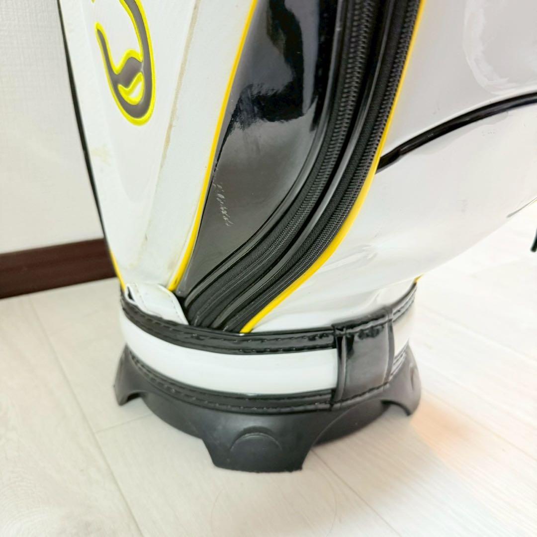 キャロウェイ キャディバッグ 9型 ホワイト×イエロー フード付