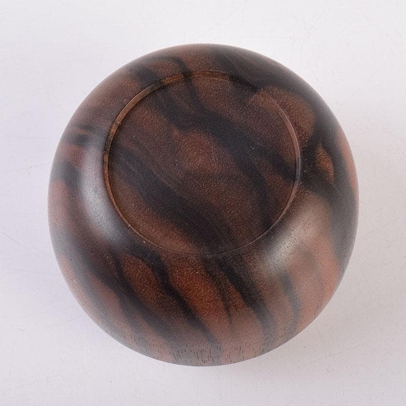 茶道具　天然木　黒柿製　無垢彫　綺麗な木目の棗　V　R8964