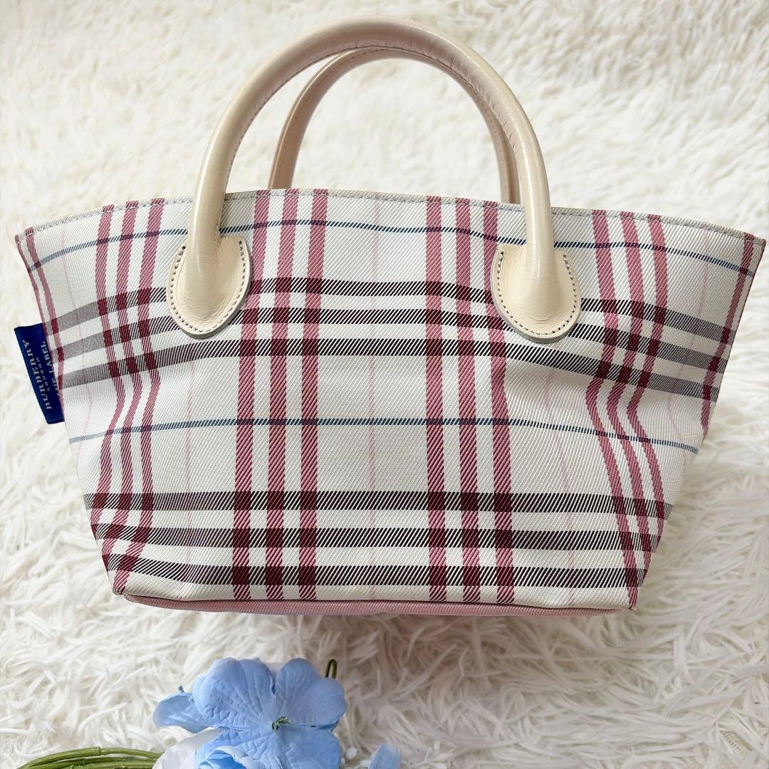 希少✨Burberry Blue Label ピンク 舟形 ミニトートバッグ