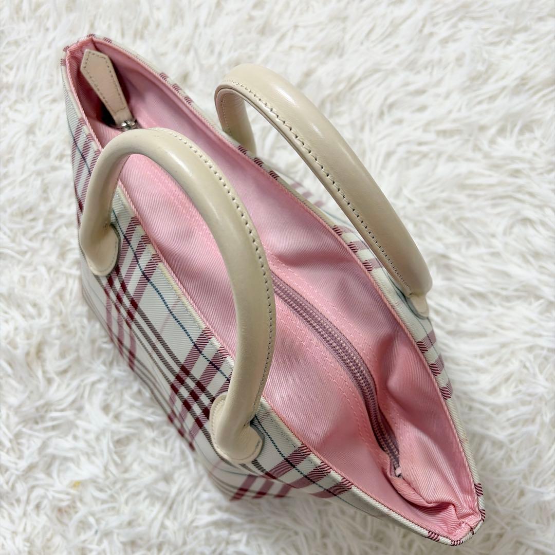 希少✨Burberry Blue Label ピンク 舟形 ミニトートバッグ