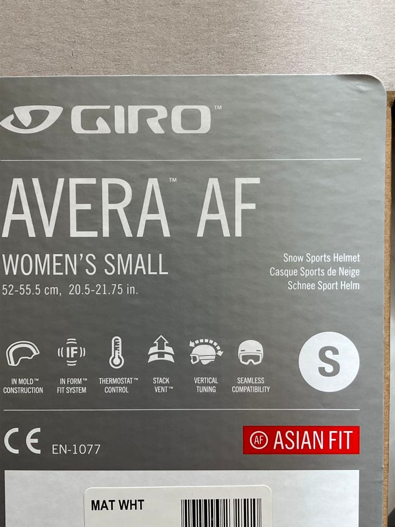 ジロ スキーヘルメットAVERA AF アジアンフィット 白 レディースS