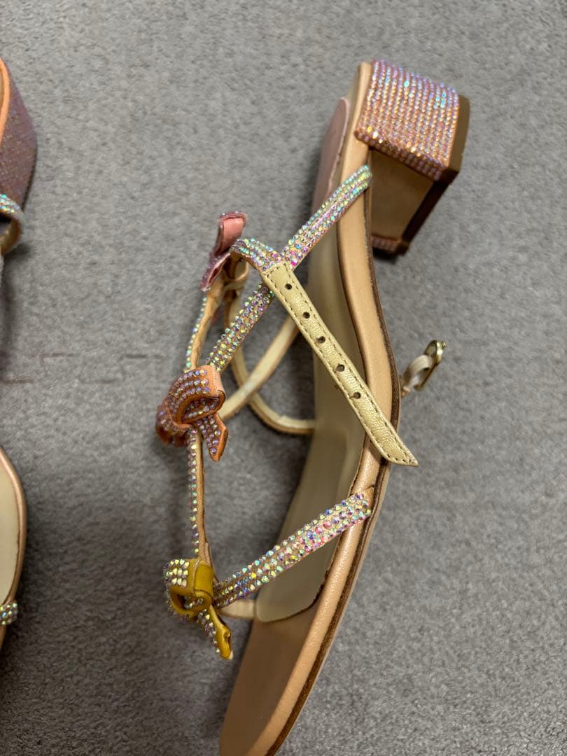 レネカオヴィラ renecaovilla ビジューリボンサンダル