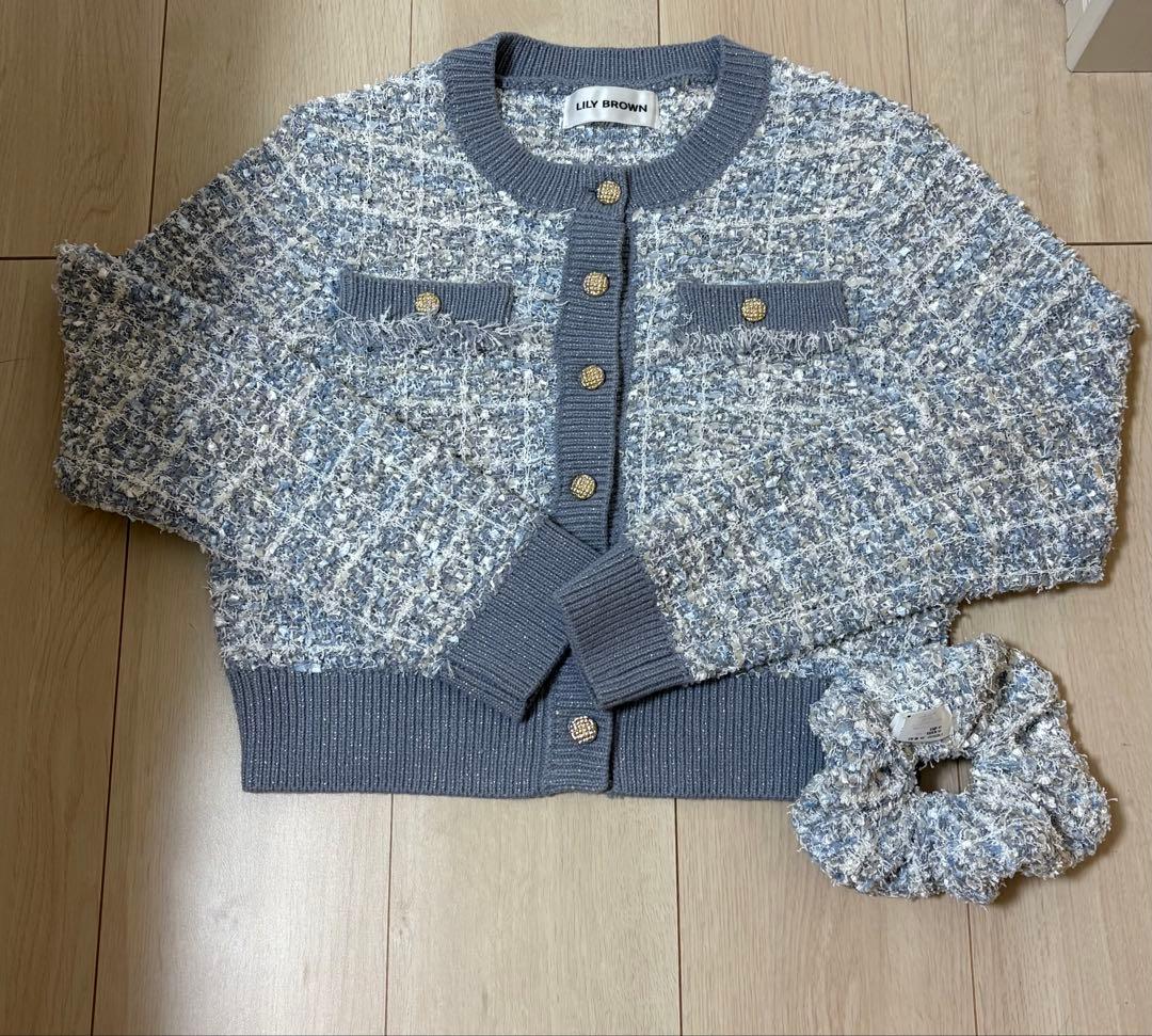 Lily Brown 福袋 2026 ツイードカーディガン