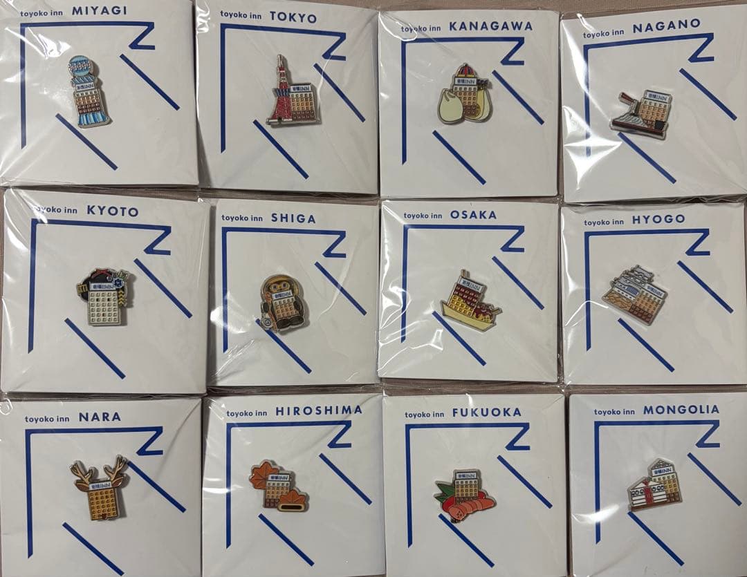 東横イン　ご当地限定　GENKIバッジ 12種類セット　TOYOKO INN