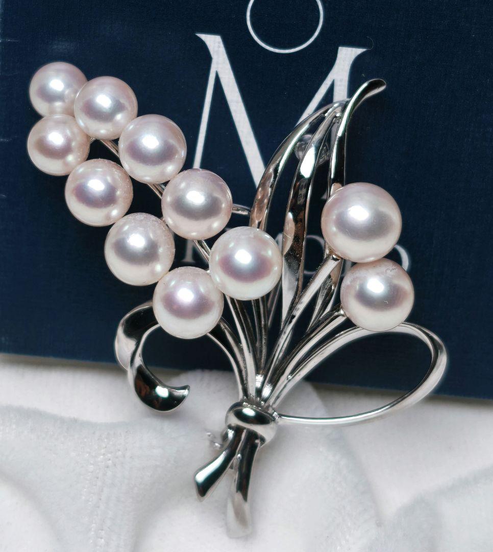【美品 最高級】ミキモト ブローチ パール 花束 11珠 皇室御用達