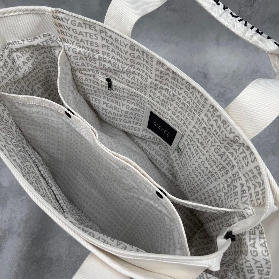 美品✨PEARLY GATES ロッカーバッグ 大型 ロゴ 大容量 白