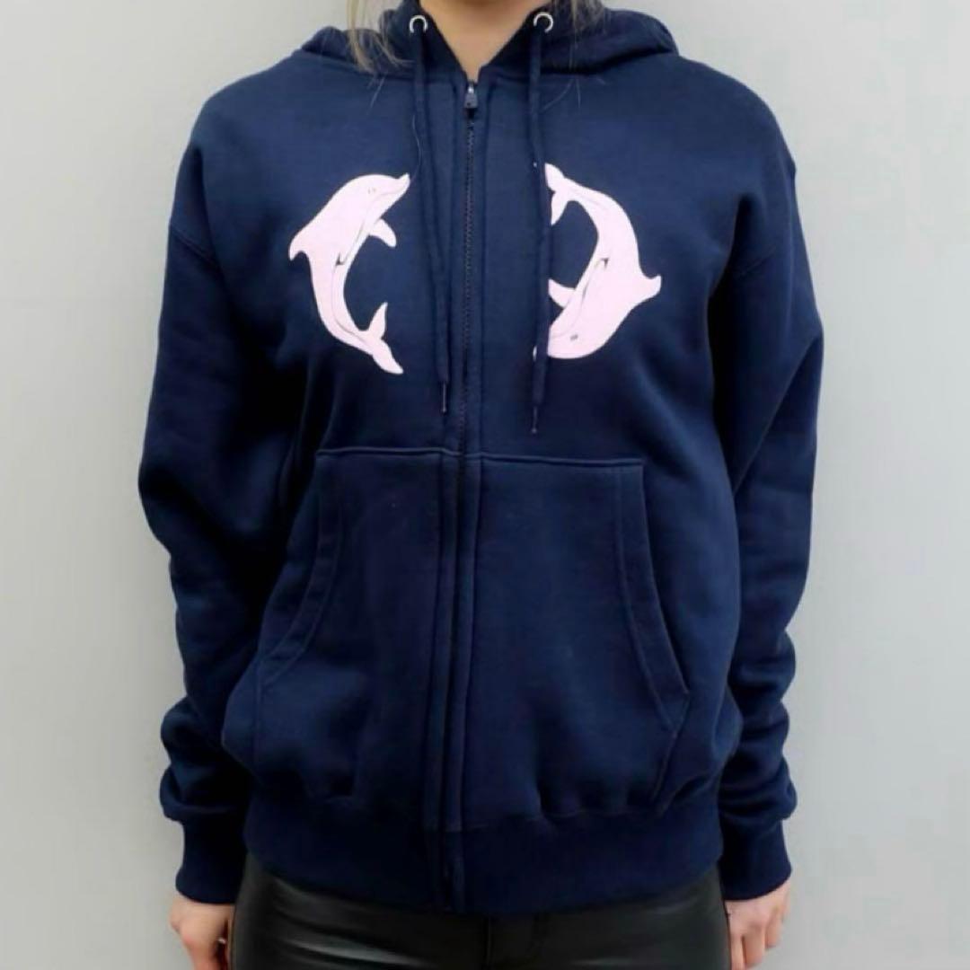 ウェア shury labyrins Two Dolphins Zip Hoodie