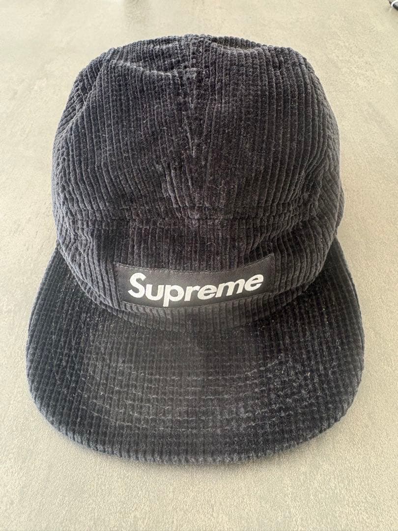 Supreme camp capコーデュロイ ジェットキャップ ブラック タグ付