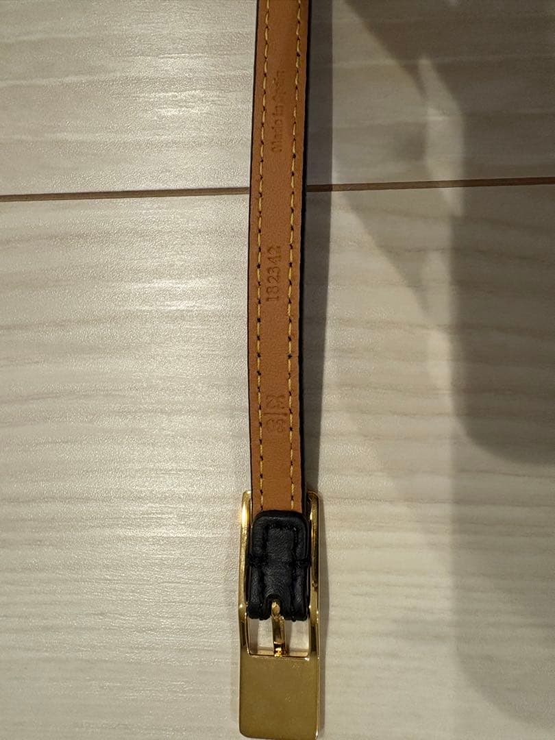 LOEWE ロエベ　アマソナパッドロックベルト　スムースカーフ　ブラックゴールド