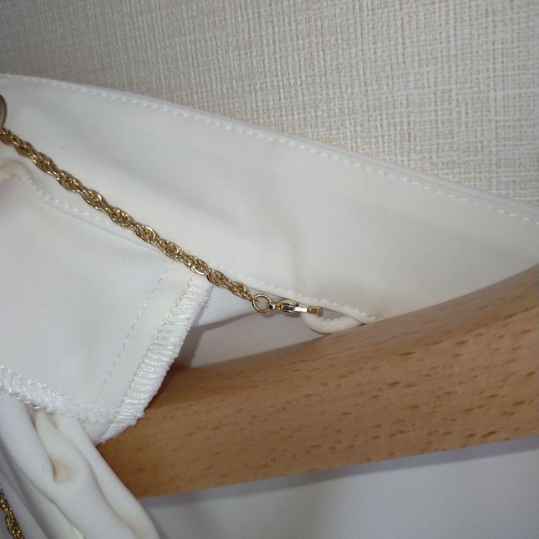 美品 ピンキーアンドダイアン2024 チェーンスタンドブラウス ホワイト 38