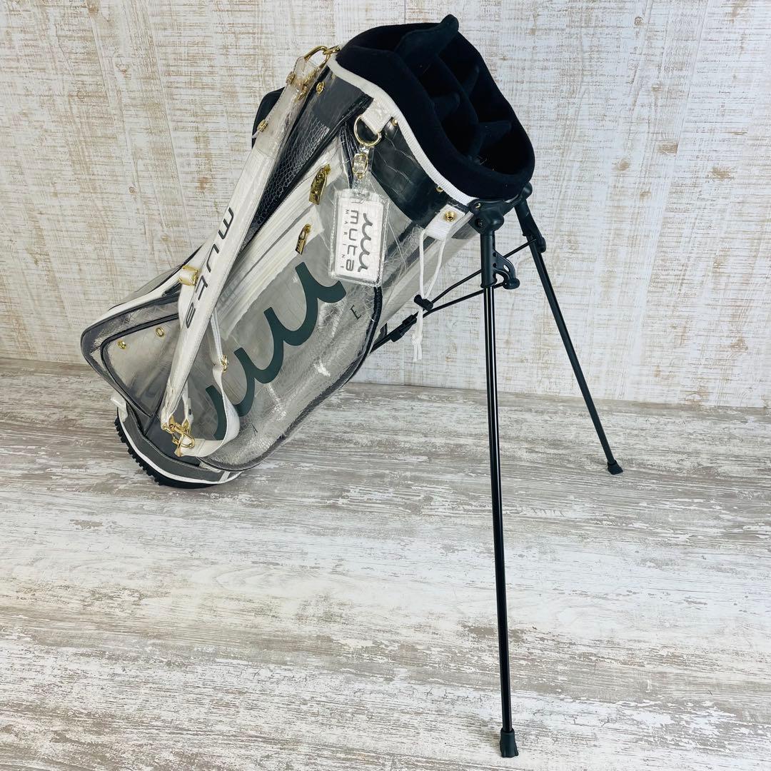 Muta Marineムータマリン　エンボスクロコ クリアスタンドキャディバッグ