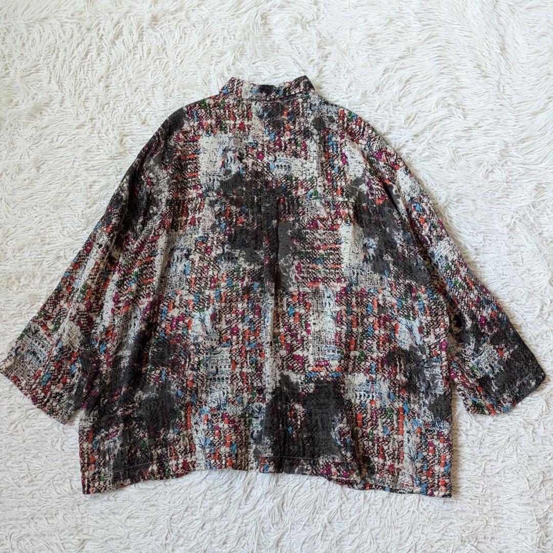 宝島染工　SIWA プルオーバーシャツ　Blink 草木　墨　斑染　Free