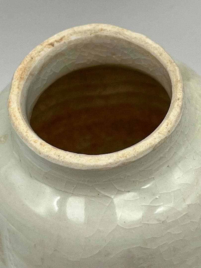 宋時代　定窯　白磁瓜形壺　青白磁 茶入　茶道具　水指　水差し(F-94)