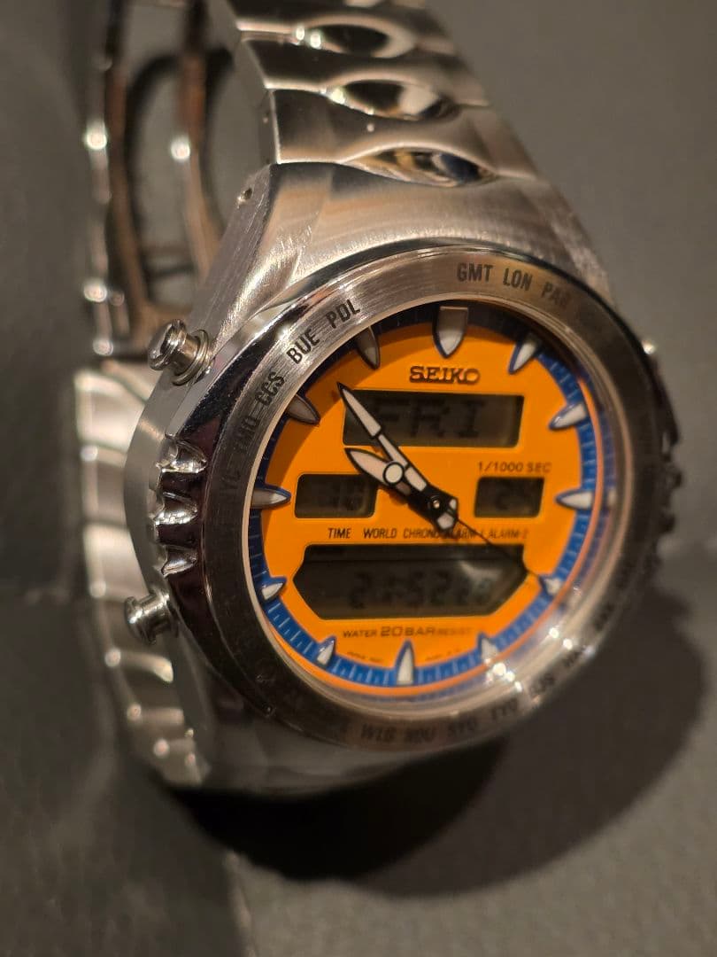 セイコー ジウジアーロ マッキナ・スポルティバ オレンジ アナデジ クロノ