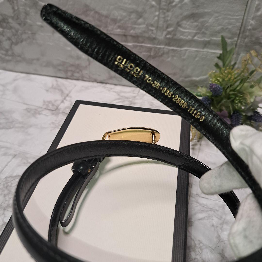 ✨️超美品✨️GUCCI グッチ ベルト ブラック レザー　 ゴールドバックル