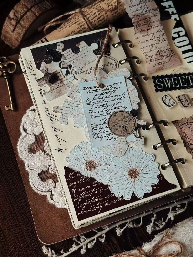 霖蓝汐原创手账《古韵纸章》海外マスキングテープ　マステ 【2647】