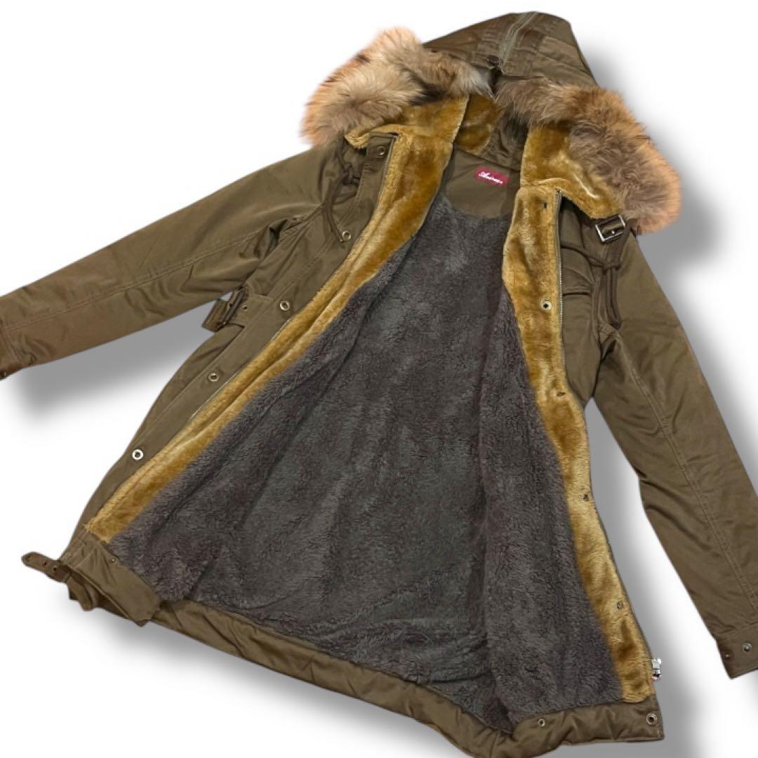 【がりっと】リアルファー ボア 極暖 モッズコート AVIREX