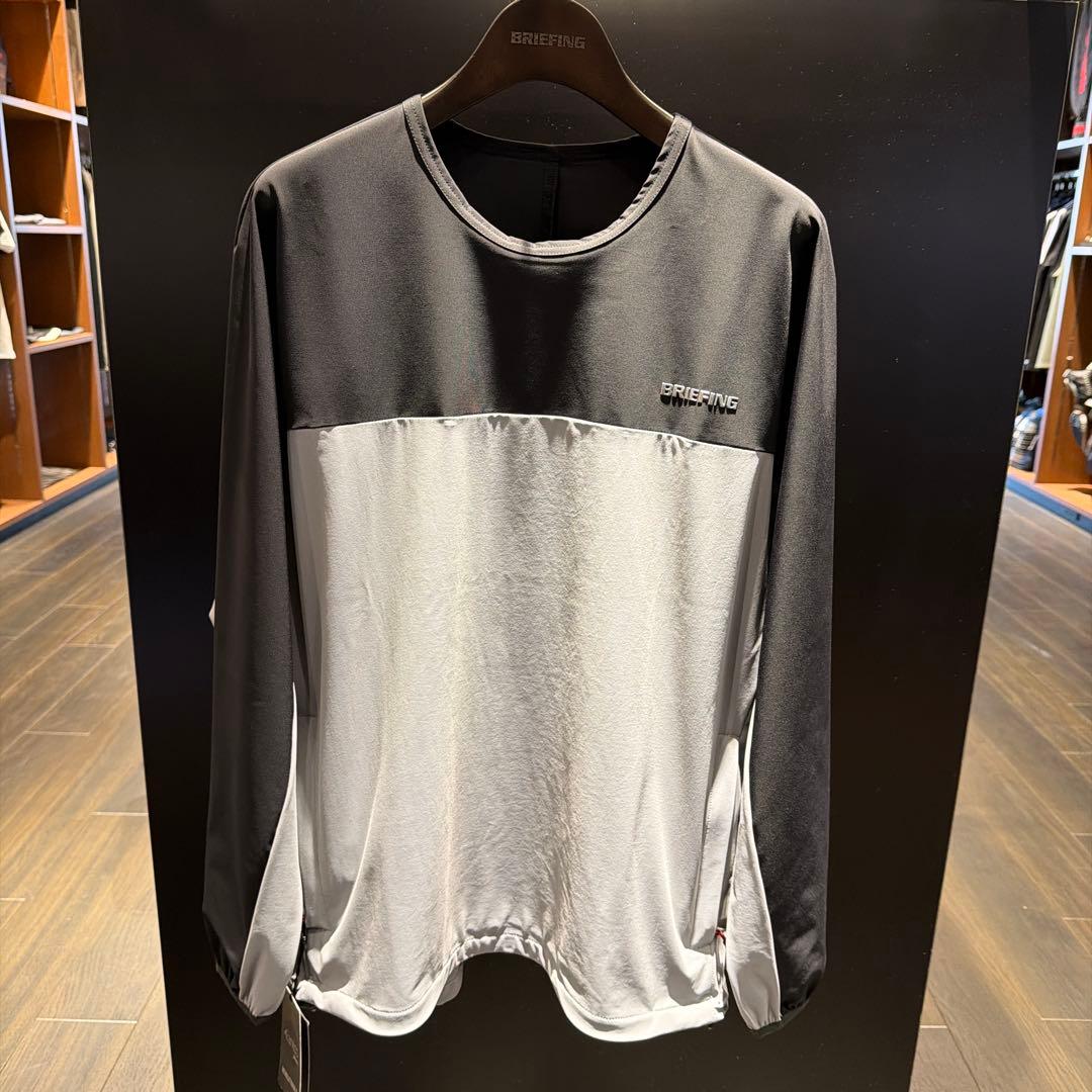 BRIEFING 長袖　ウインドブレーカーブラック/グレー
