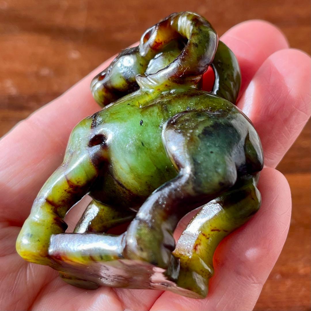 高品質 和田玉 碧玉 古翡翠 彫刻 羊 ネフライト 軟玉 アンティーク 希少品