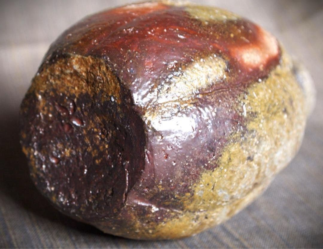 横山直樹 (師 川端文男) 備前自然練り込み徳利 徳利 共箱 陶芸 陶器 民藝