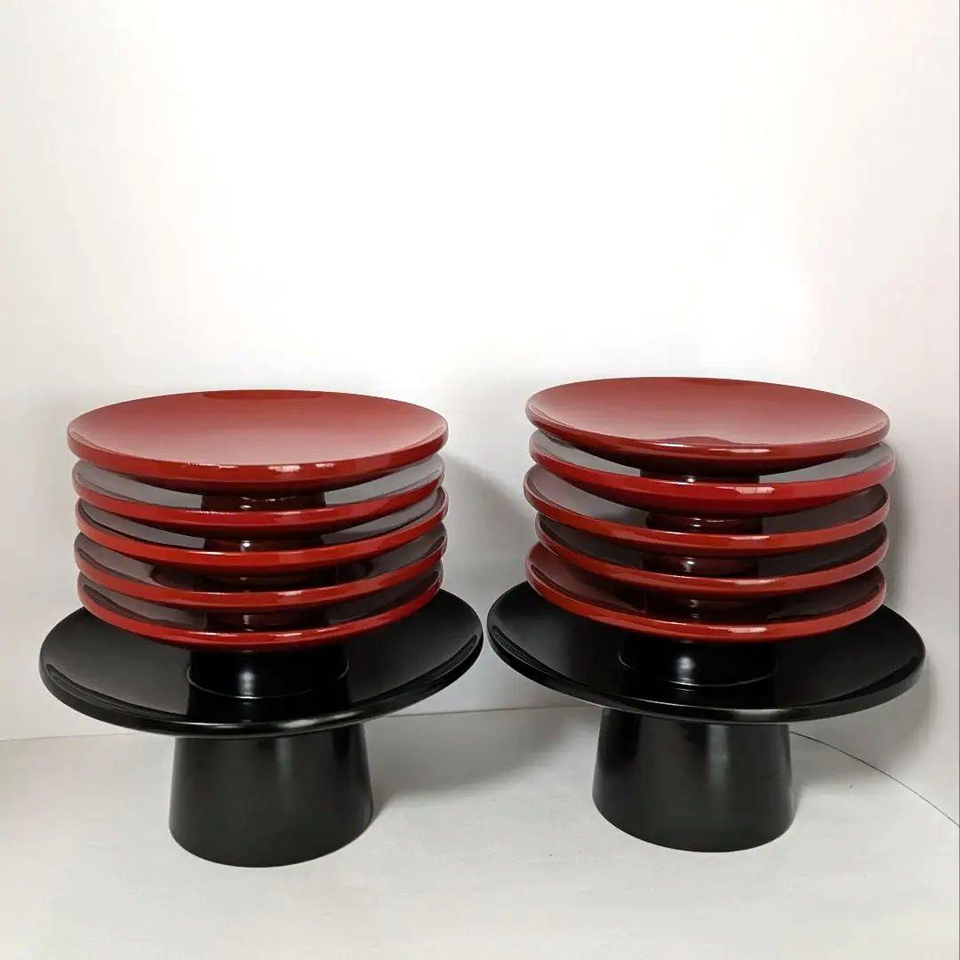 朱引盃10客　黒盃台2台　引盃セット　茶道具　懐石