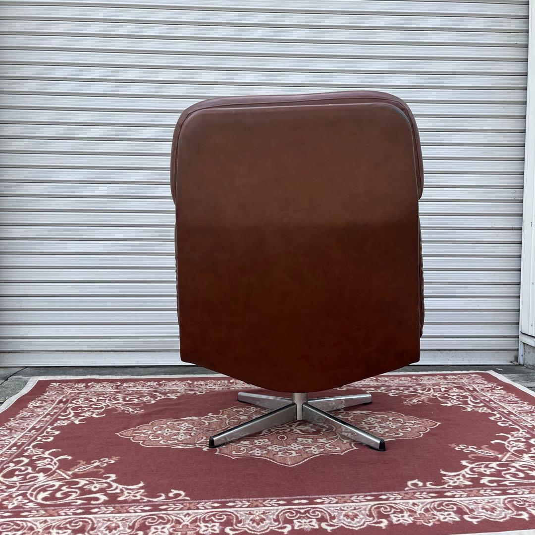 ミッドセンチュリー当時物◾️チトセ ラウンジソファー ラウンジチェア 茶ブラウン