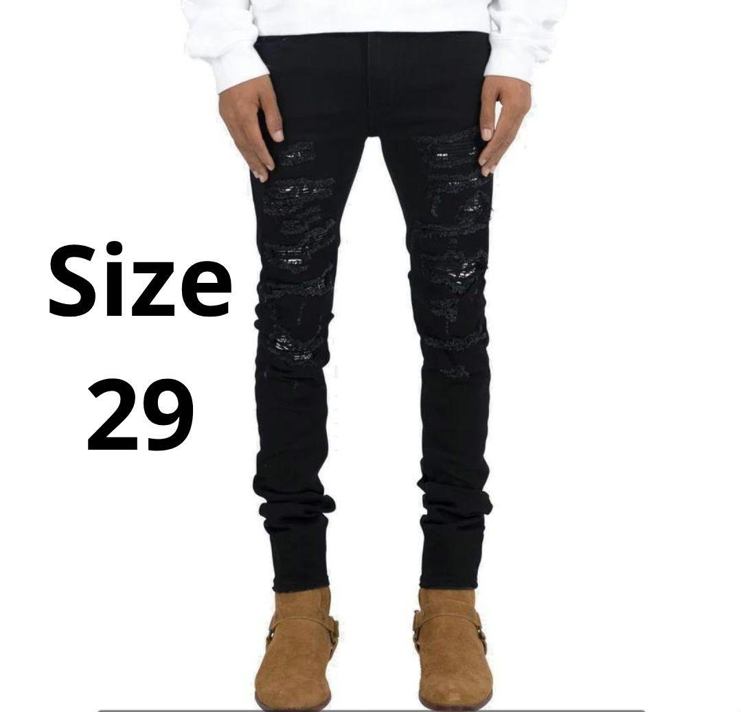 パンツ mnml X165 Paisley Stretch Denim Black