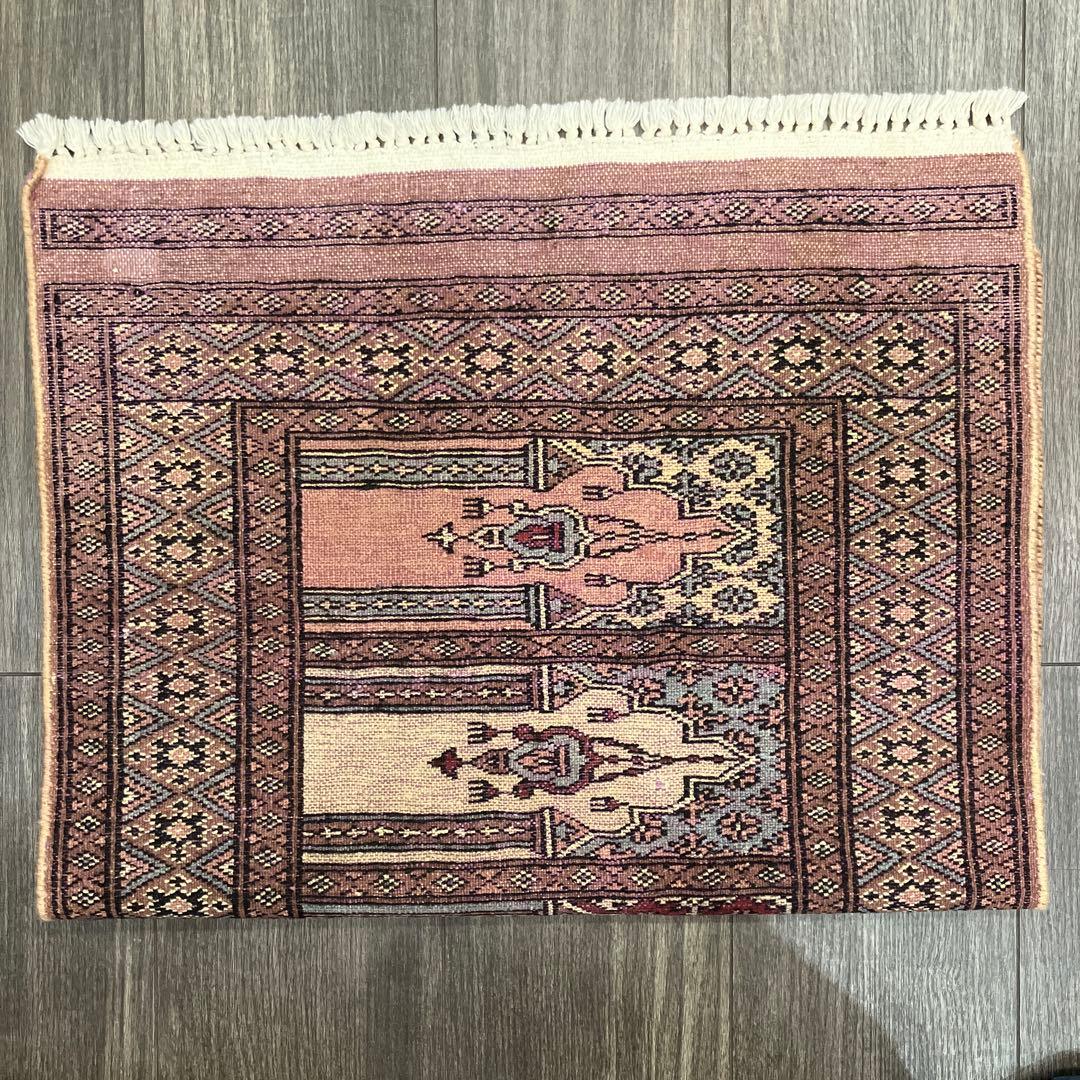 92x61cmヴィンテージ トライバルラグ手織り絨毯カシミリヤンアンテイーク絨毯