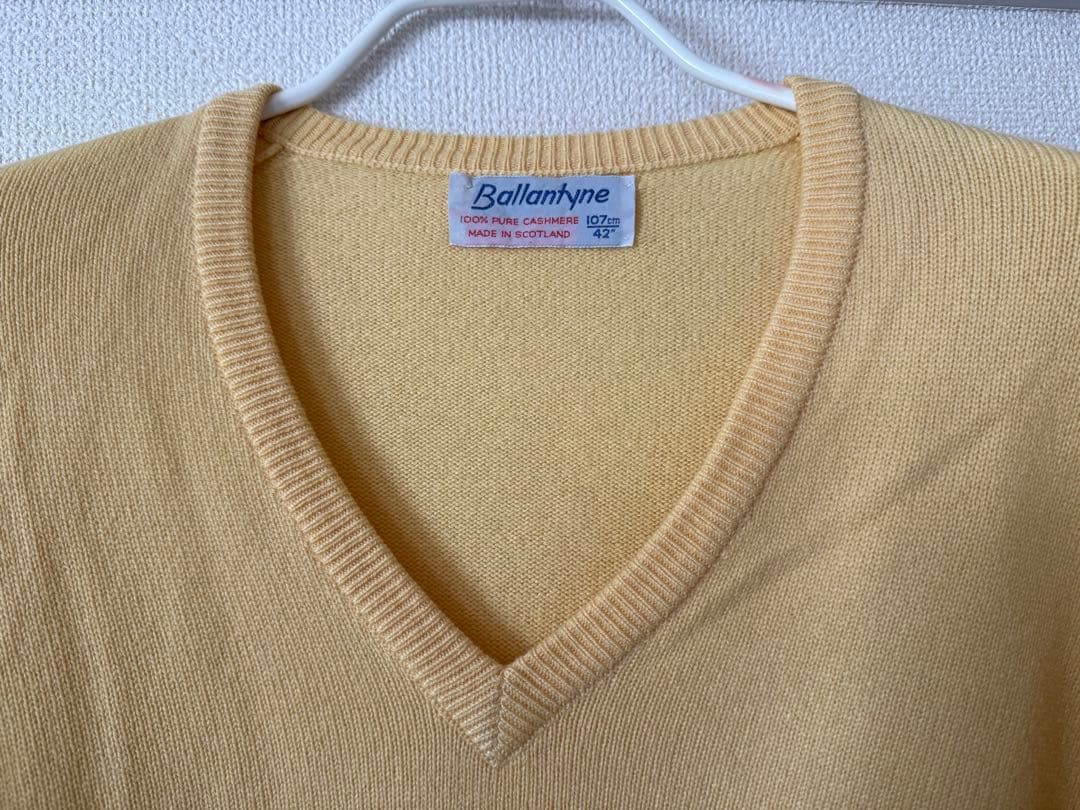 Ballantyne イエロー カシミヤ セーター 42