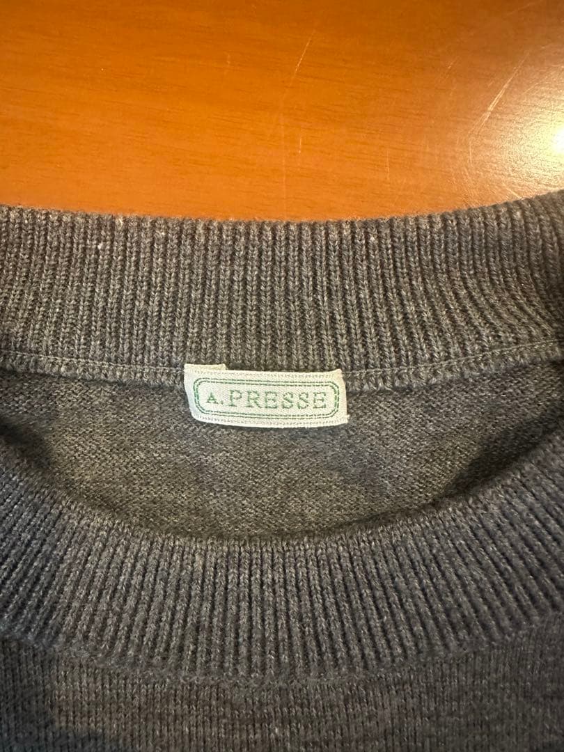 A.PRESSE アプレッセ22FW L/S Knit T-Shirt GRAY