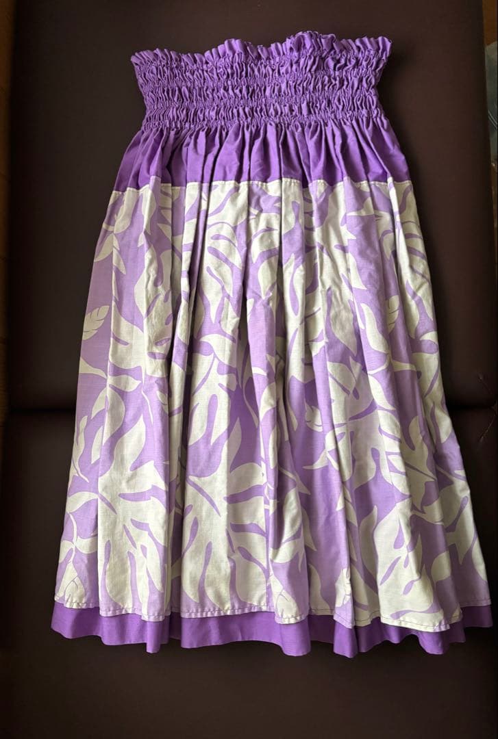 リバーシブルパウスカート 紫色 花柄