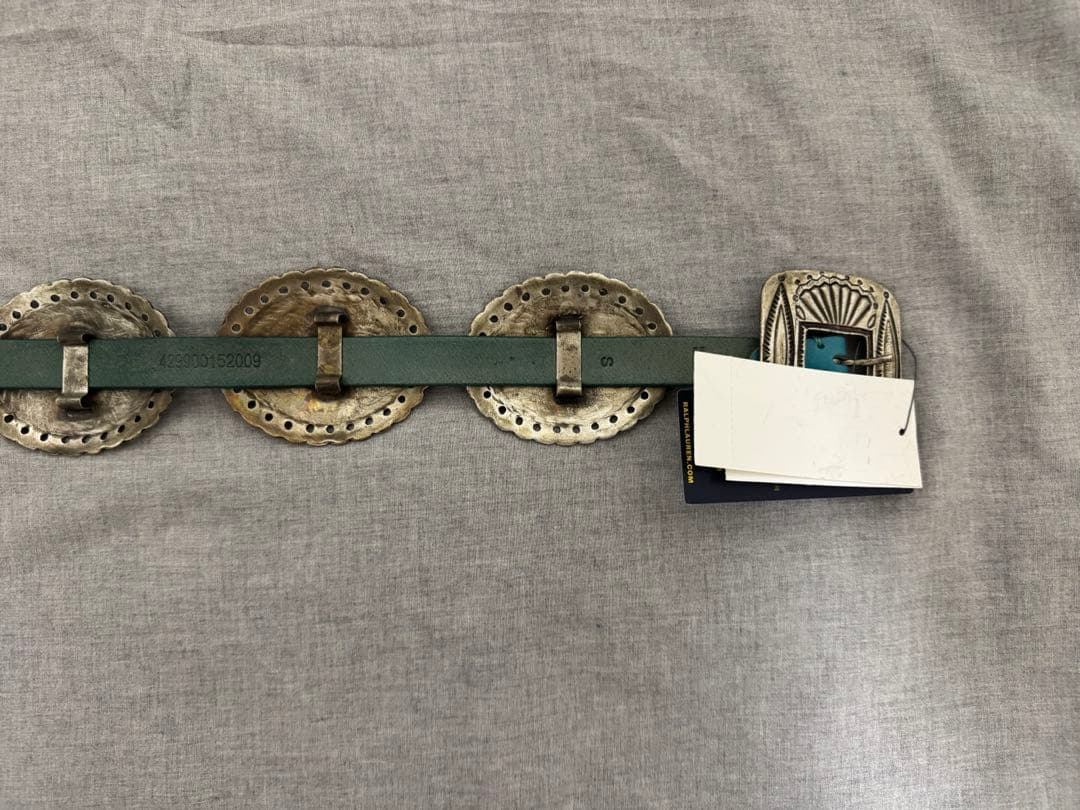 メタルアクセント レザー ベルト　S コンチョベルト　rrl RRL