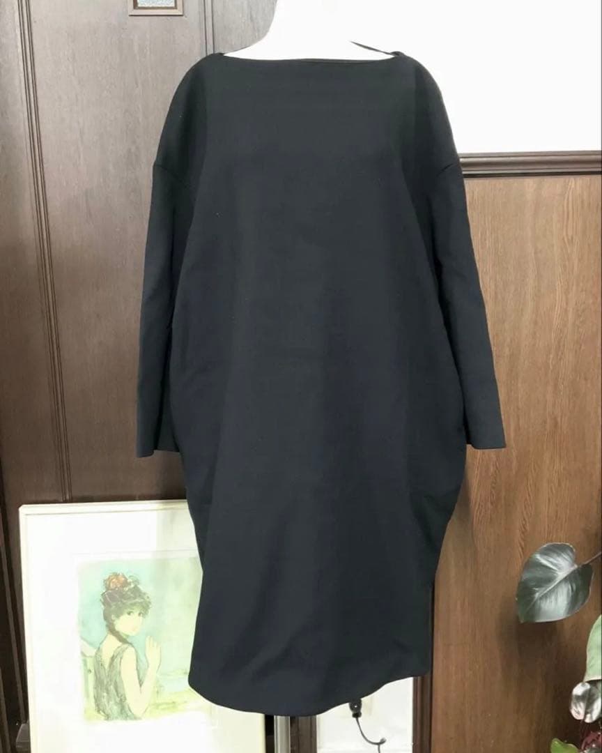 ENFOLD ブラック サークルコクーンドレス