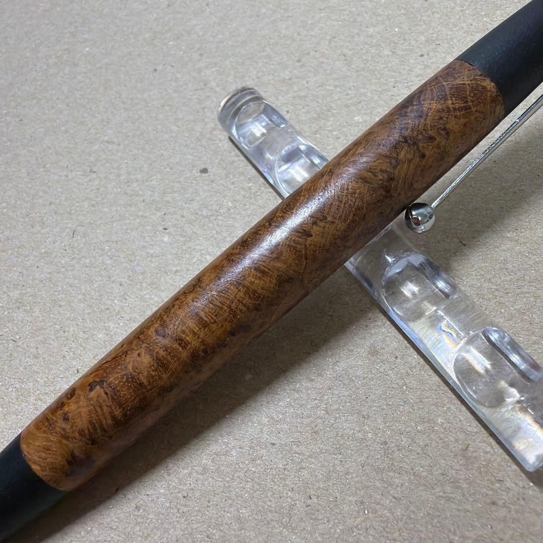 野原工芸 特上チーク瘤 ボールペン 太軸 油性 ノック式 シルバー金具