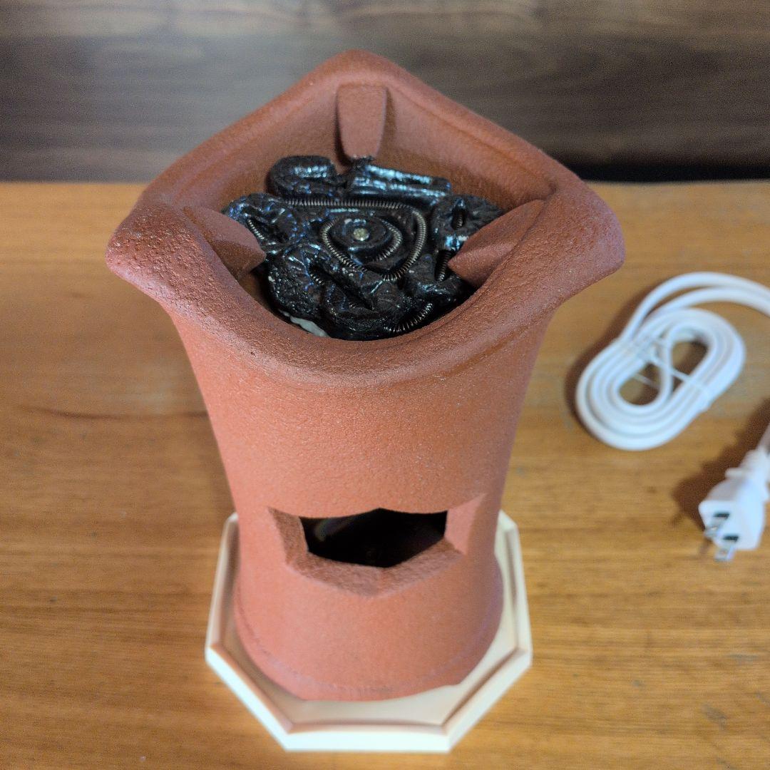 美品　朱泥 電気涼炉 煎茶風炉 電熱器 煎茶道具　茶道具　炭型 ヒーター
