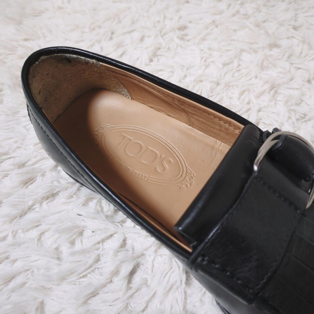 美品！TOD'S　レザービットローファー　24cm　ブラック
