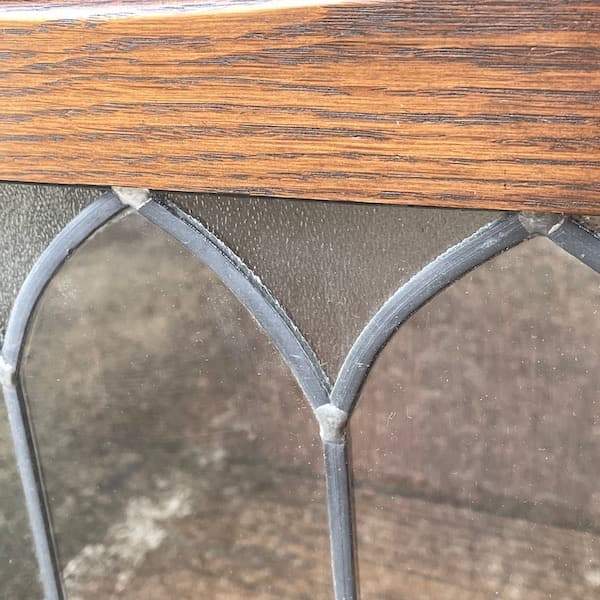 イギリスアンティーク　ガラスサイドボード　食器棚　無垢材　キャビネット　木良久