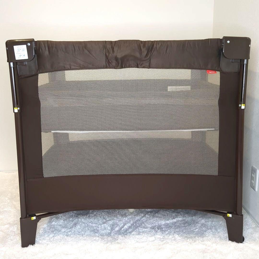 【美品】Aprica ココネルエアープラス ベビーベッド チョコレートブラウン