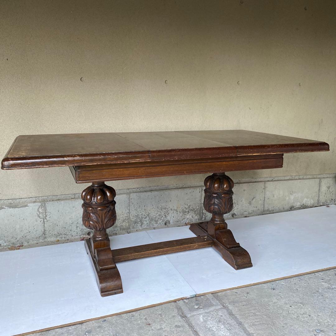 イギリス アンティーク エクステンション ダイニングテーブル 伸長式