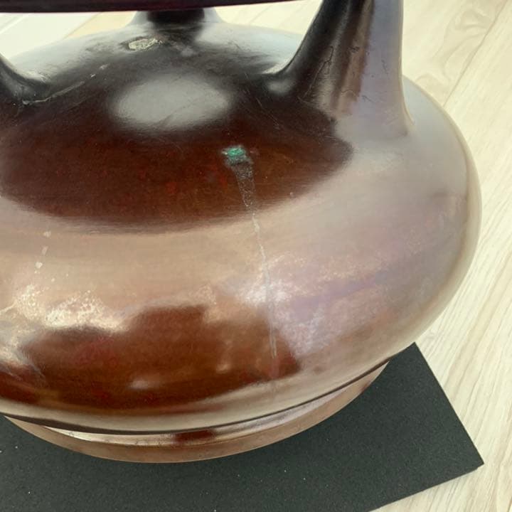 品格のある　喜龍堂造　㐂龍堂　紫銅　宣徳瓶掛　火鉢　金紫銅　唐金　茶道具