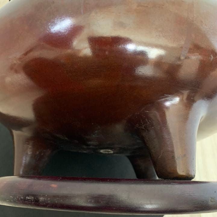 品格のある　喜龍堂造　㐂龍堂　紫銅　宣徳瓶掛　火鉢　金紫銅　唐金　茶道具