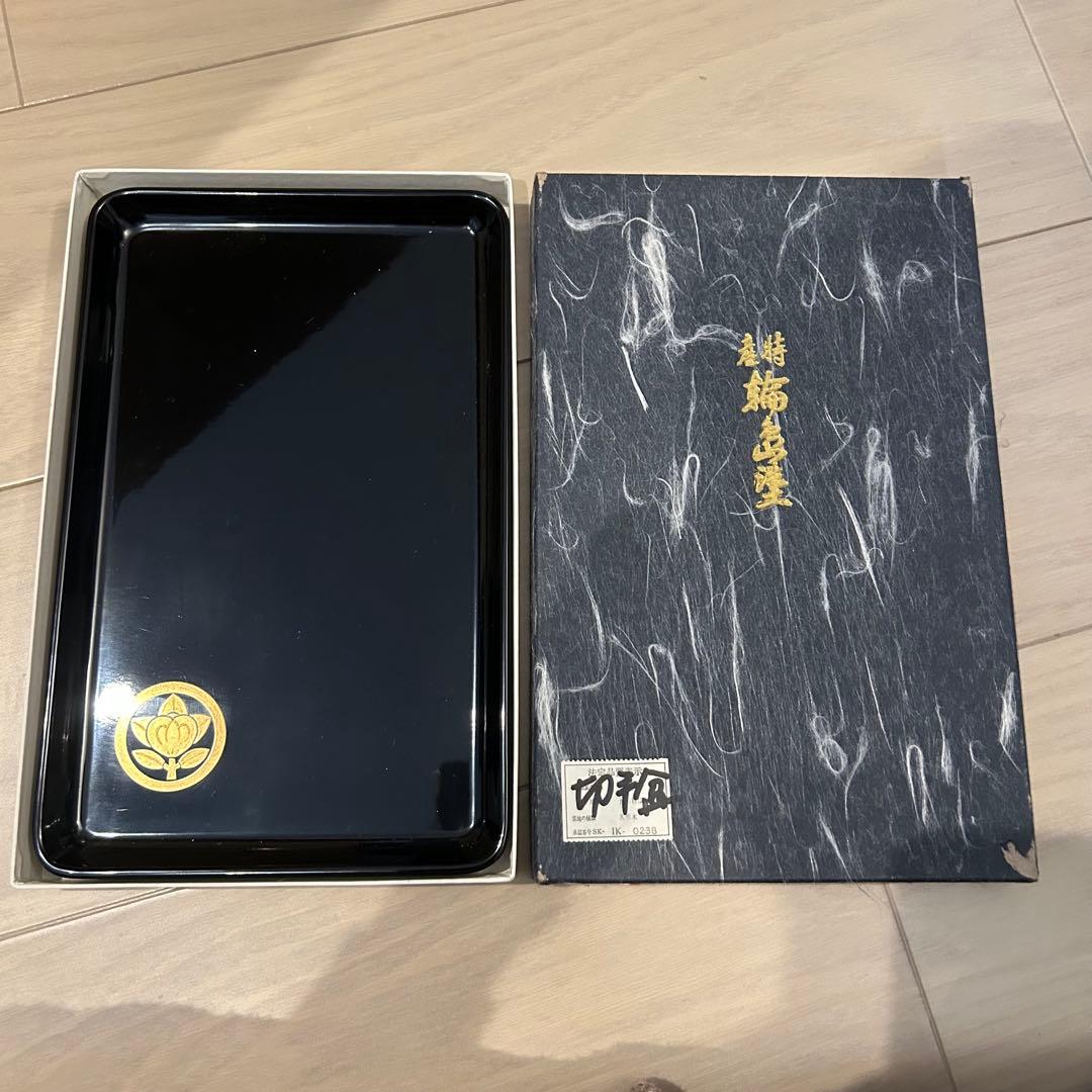 輪島塗　沈金　お盆　祝儀盆　切手盆　漆　漆芸　伝統工芸