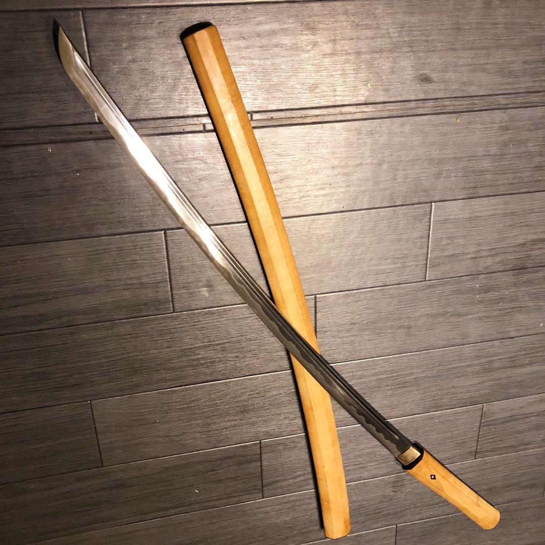 濃州関工　最高級模造刀 白鞘 樋入り刀身　居合刀太刀　段平